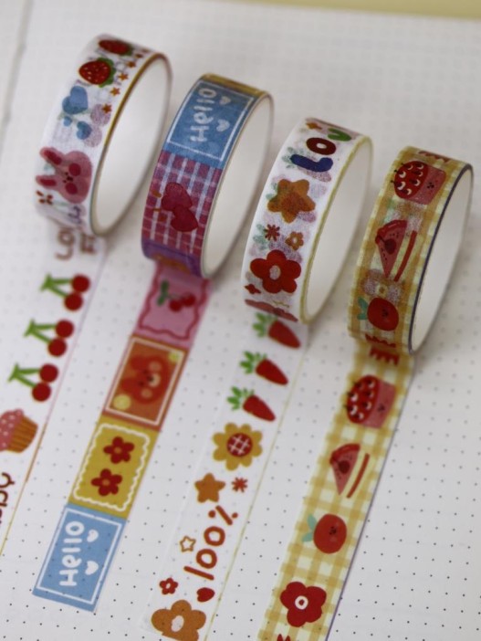 Набор декоративного скотча &quot;Cute cartoon Eat&quot;, white 