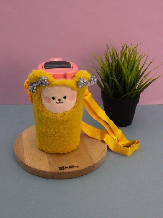 Футляр плюшевый для термоса &quot;My fuzzy&quot;, yellow (17*10 см) 