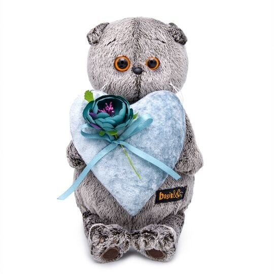 Мягкая игрушка "Басик с сердцем из бархата" (25см) 