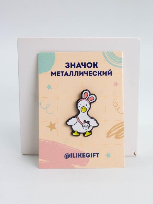 Значок металлический iLikeGift "Утка-заяц" 