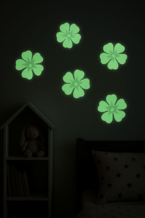 Наклейки светящиеся &quot;Цветочки&quot;, 12*16 см 