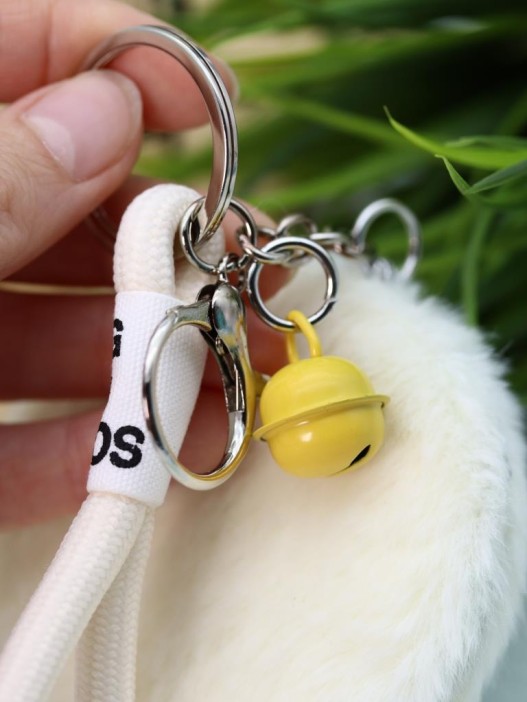 Плюшевое раскладное зеркало с брелоком "Bear", белое (7*7 см) 