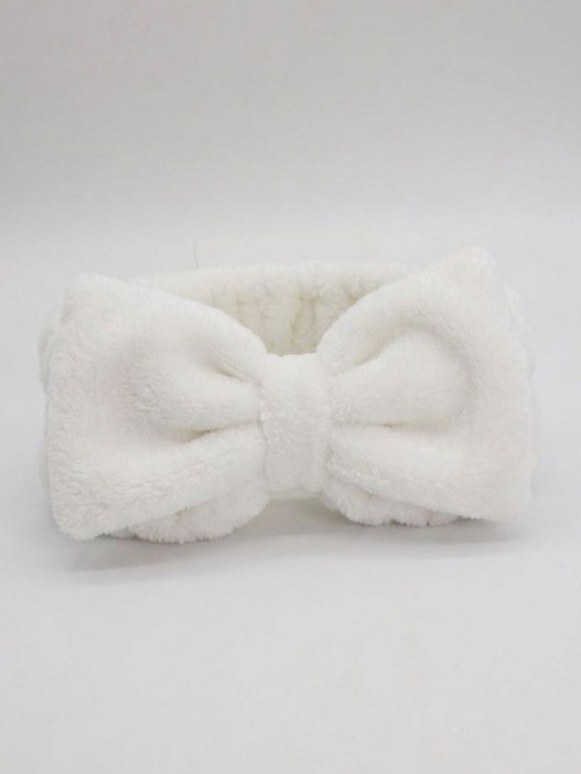 Косметическая повязка для волос "Нежный бантик", белая 