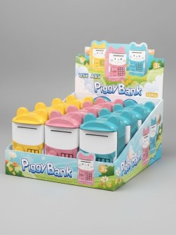 Копилка-сейф "Cute animal" (14x8 см), mix, шоу-бокс 12 шт.