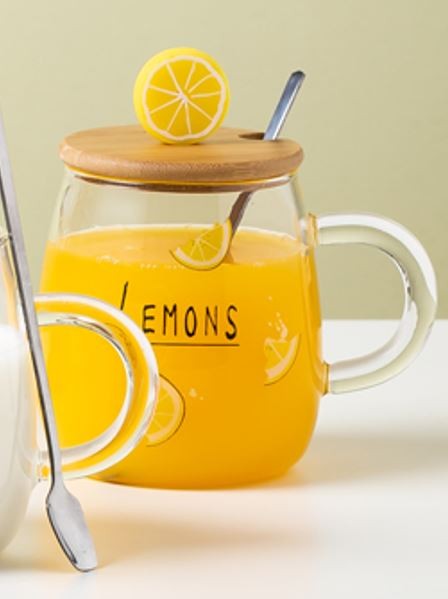 Кружка стеклянная &quot;Juicy slice of lemon&quot;, yellow (470 мл) 