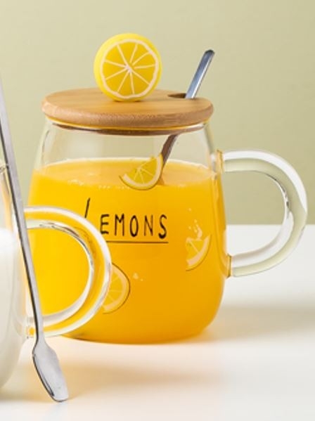 Кружка стеклянная "Juicy slice of lemon", yellow (470 мл)