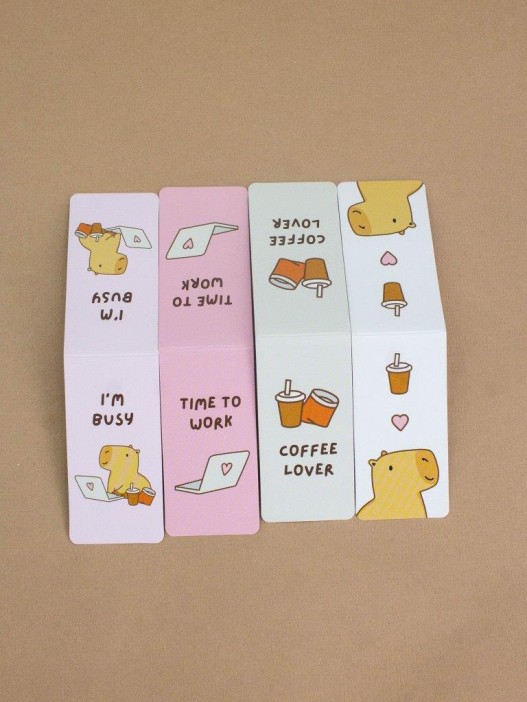 Набор магнитных закладок «Capybara works», 4 шт., 35х70 мм 