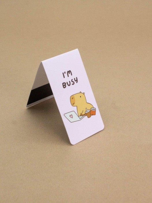 Набор магнитных закладок «Capybara works», 4 шт., 35х70 мм 