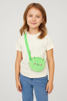 Сумочка плюшевая "Little frog", green (15*13 см)