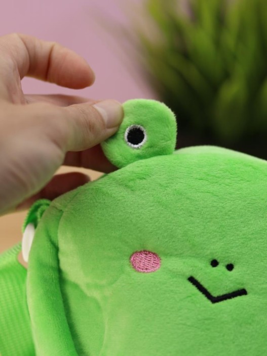 Сумочка плюшевая &quot;Little frog&quot;, green (15*13 см) 