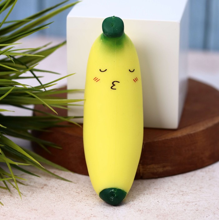 Мялка - антистресс «Squishy bead banana», шоу-бокс 12 шт. 