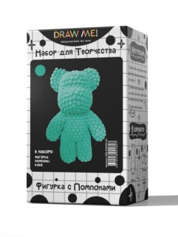 Набор для творчества с помпонами Draw Me!, фигурка - 14*9,5*23 см (зелёный)