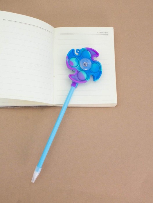 Ручка-антистресс гелевая Вертушка POP IT синяя 