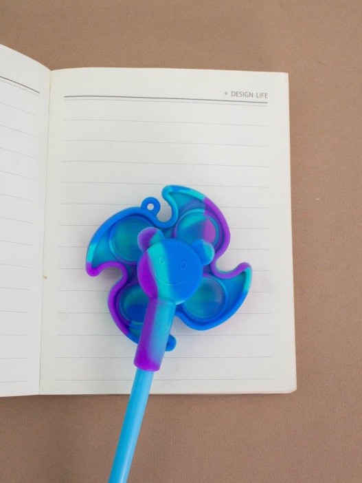 Ручка-антистресс гелевая Вертушка POP IT синяя 