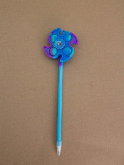 Ручка-антистресс гелевая Вертушка POP IT синяя 