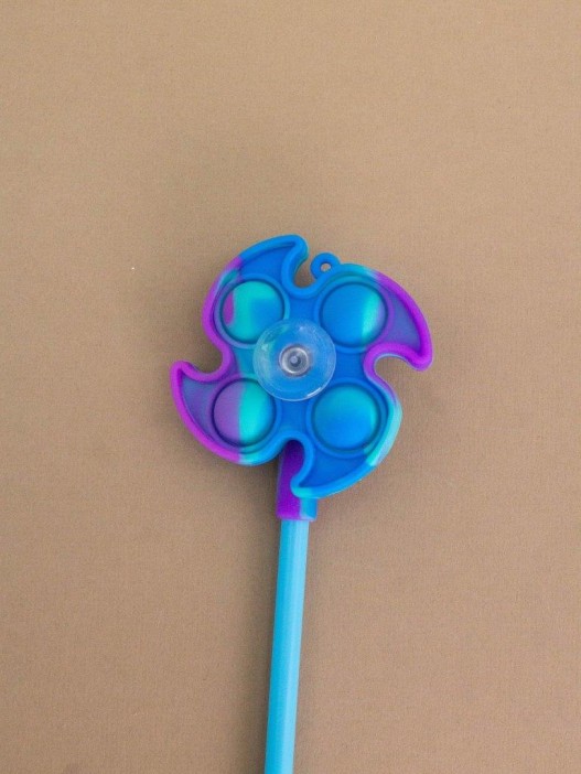 Ручка-антистресс гелевая Вертушка POP IT синяя 