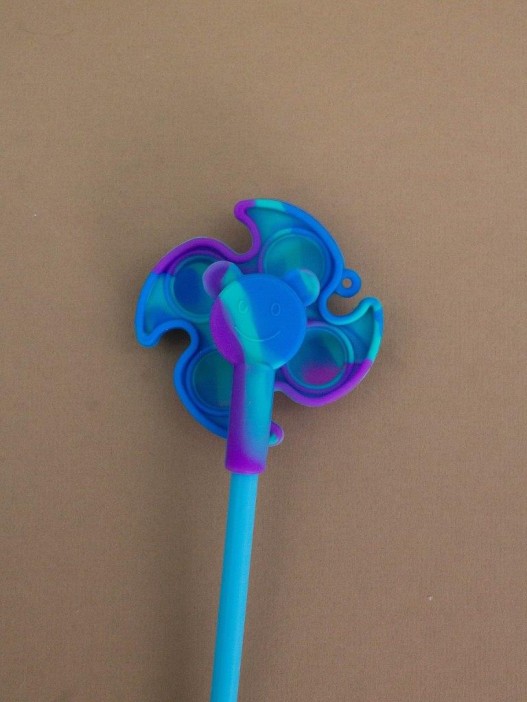 Ручка-антистресс гелевая Вертушка POP IT синяя 