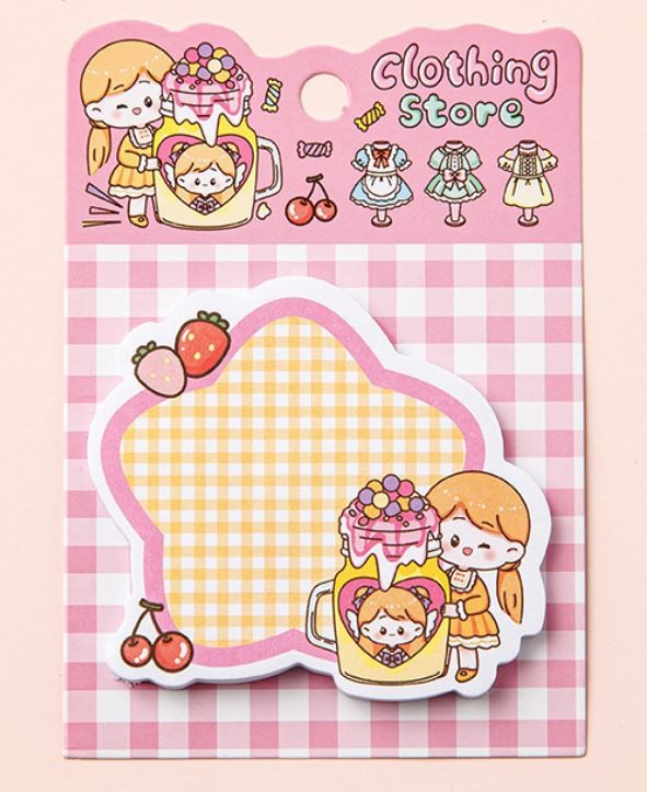 Блок стикер для записей "Checkered star", pink 