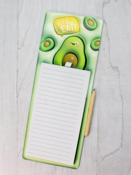 Магнитный блок для записей с карандашом «Let&#039;s eat avocado», green, 10х27 см 