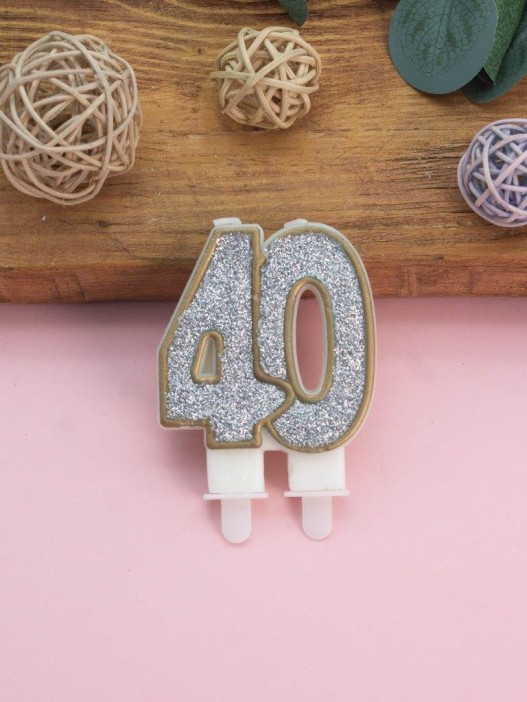 Свеча для торта &quot;Shiny numbe&quot; число 40, (7,5 см) 