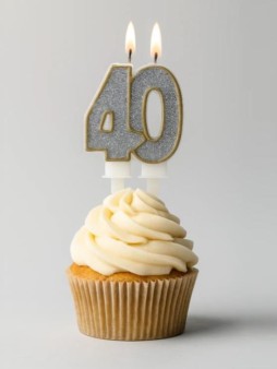 Свеча для торта "Shiny numbe" число 40, (7,5 см)