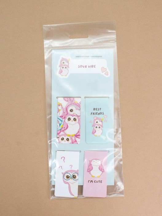 Набор магнитных закладок «SOVA vibe», 4 шт., 35х70 мм 