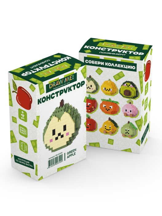 Конструктор "GREEN APPLE" (177 деталей), 5*5*4 см. 