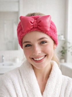 Повязка на голову GIRLY "Glossy bow", red