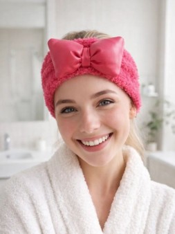 Повязка на голову GIRLY "Glossy bow", red