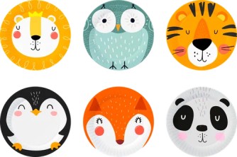 Набор бумажных тарелок 6 шт. "Хэппи Зоо" (d=180 мм)