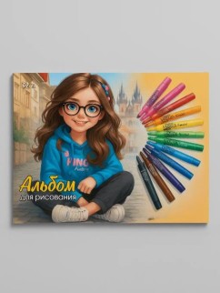 Тетрадь д/рисования  "Модницы" А4, 32л