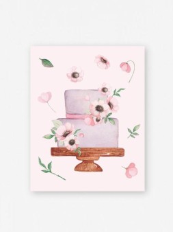 Набор мини открыток 10 шт. «Торт с цветами», 7.5*9.5 см