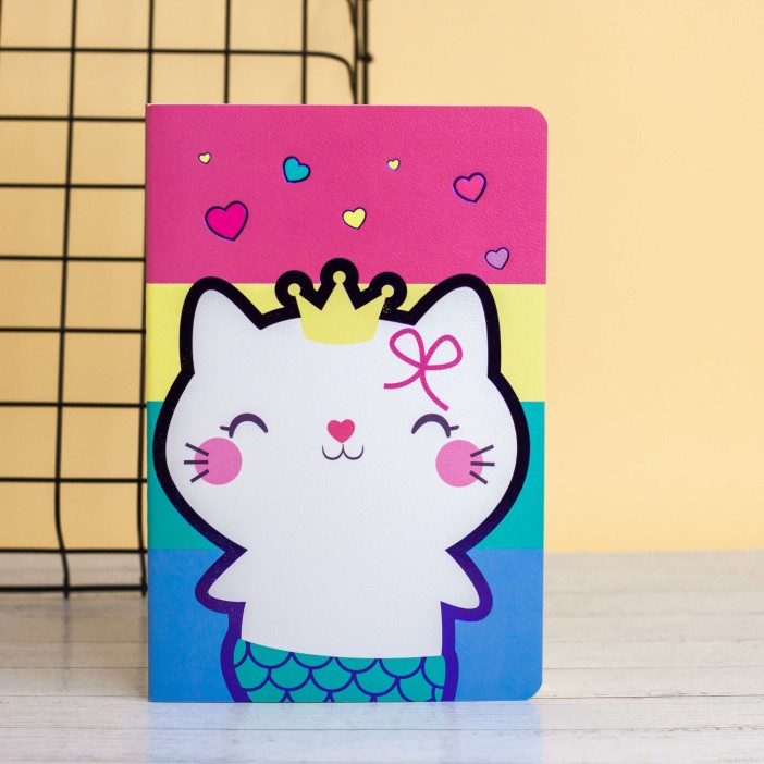 Тетрадь (A5) &quot;Rainbow cat mermaid&quot; (13.5*20.5) 