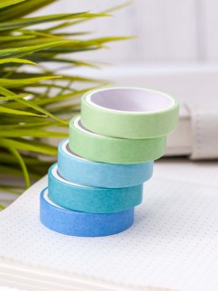 Набор декоративного скотча &quot;Multicolor tone&quot;, green - blue, mix