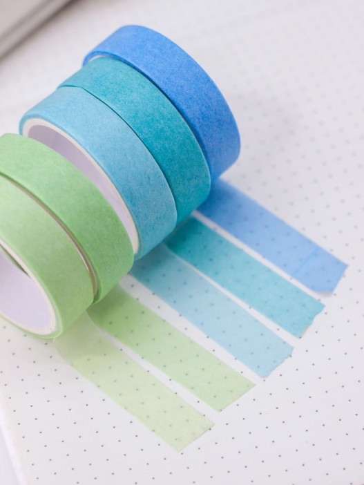 Набор декоративного скотча &quot;Multicolor tone&quot;, green - blue, mix 