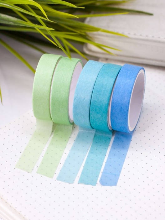 Набор декоративного скотча &quot;Multicolor tone&quot;, green - blue, mix 