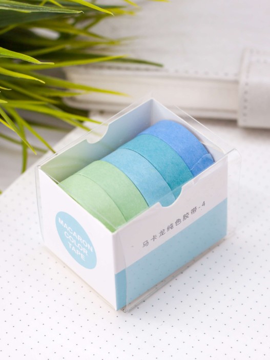 Набор декоративного скотча &quot;Multicolor tone&quot;, green - blue, mix 