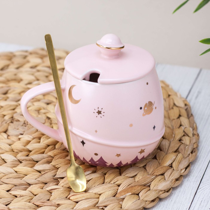 Кружка "Planet and stars", pink (440 ml) 