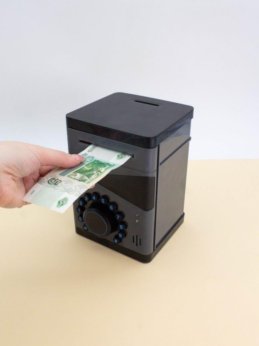 Копилка-сейф электронная "Designer", black (18x13 см) 