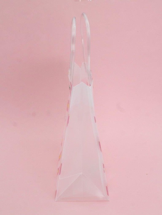 Пакет подарочный прозрачный «Flowers from film», pink (22*21,5*10) 