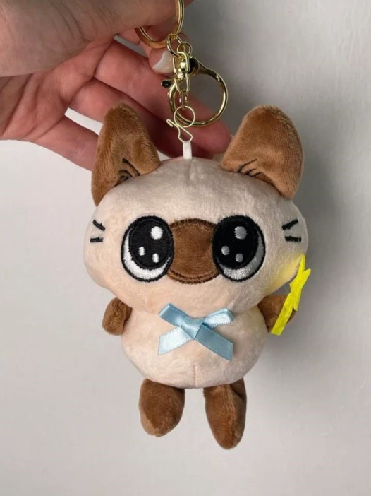 Мягкая игрушка - брелок "Animal blue bow", 10 см 