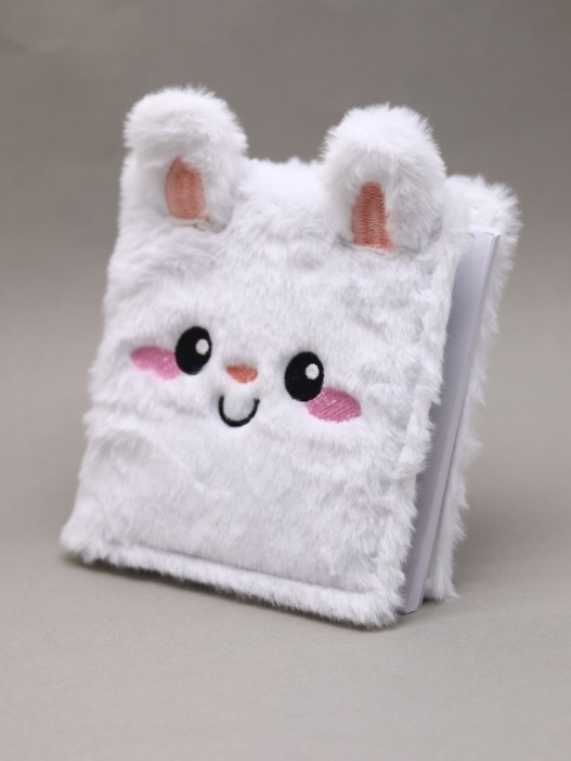 Блокнот плюшевый «Cute hare», white (15*14 см) 