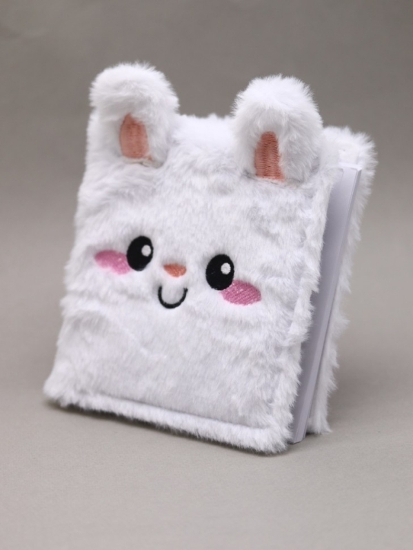 Блокнот плюшевый «Cute hare», white (15*14 см)