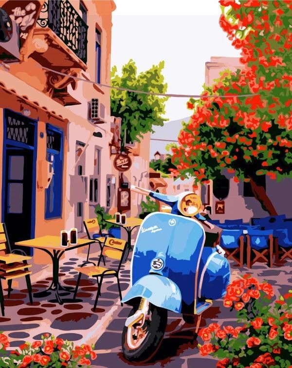 Картина по номерам 40*50 "Улочки Европы" (24 цвета)