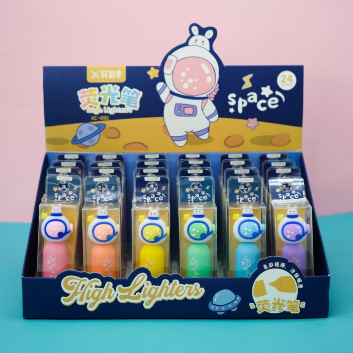 Маркер текстовыделитель "Hare astronaut", mix 