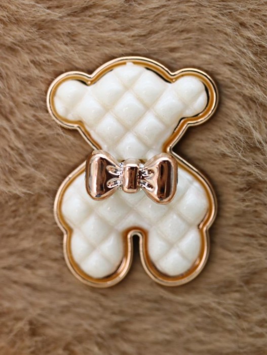 Плюшевое раскладное зеркало с брелоком &quot;Bear&quot;, коричневое (7*7 см) 