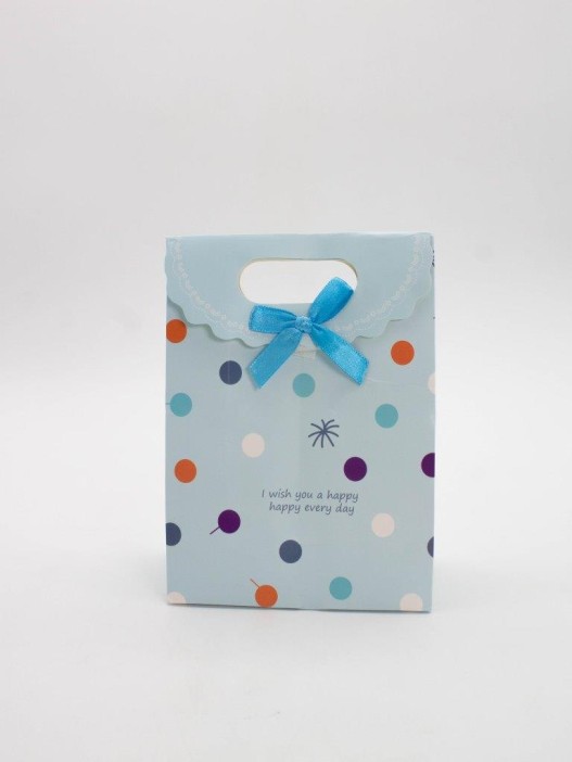 Пакет подарочный (XS) &quot;Colorful dots&quot;, blue (12x6x16) 