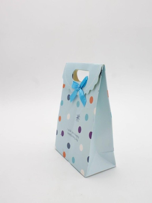 Пакет подарочный (XS) &quot;Colorful dots&quot;, blue (12x6x16) 