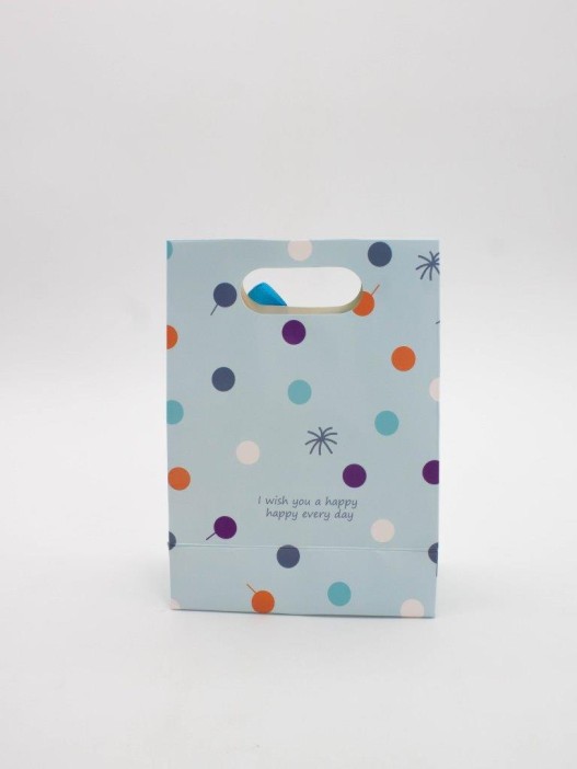 Пакет подарочный (XS) &quot;Colorful dots&quot;, blue (12x6x16) 