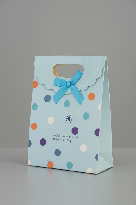 Пакет подарочный (XS) &quot;Colorful dots&quot;, blue (12x6x16) 